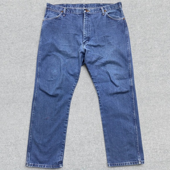 Wrangler Other - VINTAGE Wrangler Jeans Mens 40x29‎ Blue Denim Distressed Cowboy Cut Made In USA